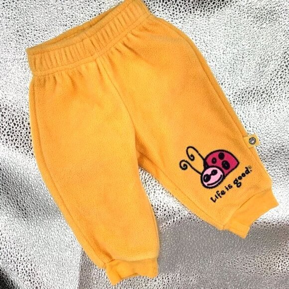 LIFE IS GOOD Fleece Pants Ladybug Soft Comfy 0-3mo - Picture 1 of 5